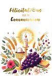 Carte Félicitations pour ta COMMUNION en Or Doré avec Enveloppe 12x17 5cm