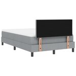 vidaXL Lit avec sommier et matelas & LED gris clair 120x190 cm en tissu