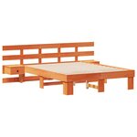 vidaXL Cadre de lit avec tête de lit Marron 120 x 190 cm Pin massif