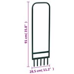 vidaXL Aérateur de pelouse 5 dents creuses vert acier enduit de poudre