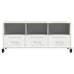 vidaXL Meuble TV blanc 100 5x39x43 5 cm acier
