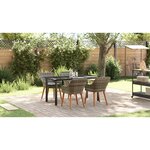 vidaXL Ensemble de mobilier de jardin 5 pièces en poly rotin gris