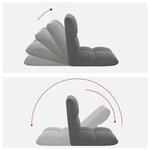 vidaXL Fauteuil de sol ajustable Gris foncé Velours