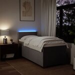vidaXL Sommier à lattes de lit avec matelas Taupe 90x200 cm Tissu