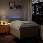 vidaXL Sommier à lattes de lit avec matelas Crème 120x200 cm Tissu