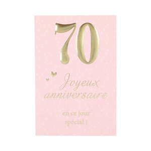 Carte  Anniversaire - 70 ans Joyeux Anniversaire en ce jour spécial !