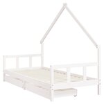 vidaXL Cadre de lit enfant tiroirs blanc 90x200 cm bois de pin massif