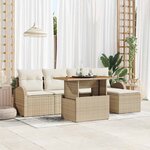 vidaXL Ensemble de canapé de jardin avec coussin 6 Pièces beige et crème