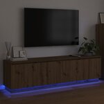 vidaXL Meuble TV avec LED chêne artisanal 180 x 38 x 49 cm