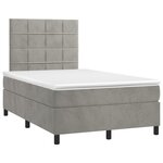 vidaXL Sommier à lattes de lit et matelas Gris clair 120x200cm Velours