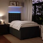 vidaXL Sommier à lattes de lit avec matelas noir 120x190 cm velours