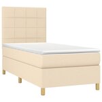 vidaXL Sommier à lattes de lit et matelas Crème 90x190 cm Tissu