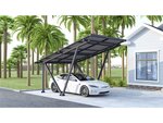 Carport solaire avec panneaux photovoltaïques - 366 x 575 x 366 cm - Gris - 4 1 kW
