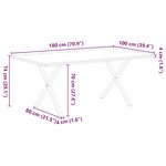 vidaXL Table à manger marron clair bois de chêne massif rectangulaire