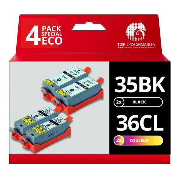 Pack compatible avec CANON PGI-35/CLI-36 4 cartouches