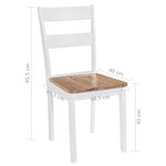 Vidaxl chaises à manger lot de 4 blanc bois d'hévéa massif