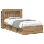 vidaXL Cadre de lit avec rangement Chêne artisanal 80 x 200 cm