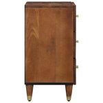 vidaXL Table de chevet Marron miel avec motifs dorés Bois de manguier massif