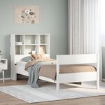vidaXL Lit bibliothèque sans matelas blanc 90x200cm bois de pin massif