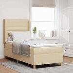 vidaXL Lit à ressorts avec matelas Crème 100 x 200 cm tissu