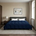 vidaXL Duvet d'été simple Matelassé Bleu foncé 200 x 220 cm Microfibre