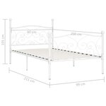 vidaXL Cadre de lit sans matelas avec sommier à lattes métal 90x200 cm