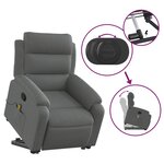 vidaXL Fauteuil de massage inclinable Gris foncé Tissu