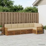 vidaXL Ensemble de canapé d'angle avec coussin 5 Pièces Naturel