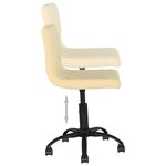 vidaXL Chaise pivotante de salle à manger Crème Velours