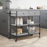 vidaXL Chariot de cuisine sonoma gris 105x42x95 cm bois d'ingénierie