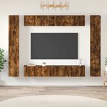 vidaXL Ensemble de meubles TV 10 Pièces Chêne fumé Bois d'ingénierie