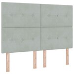 vidaXL Tête de lit LED avec bandes LED Gris clair 144 cm Velours