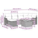 Ensemble de Canapés de Jardin vidaXL 7 Pièces avec Coussin Gris Rattan Poly