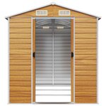 vidaXL Abri de jardin marron clair 191 x 300 x 198 cm en acier galvanisé