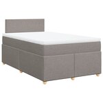 vidaXL Sommier à lattes de lit avec matelas taupe 120x190 cm tissu