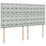 vidaXL Sommier à lattes de lit et matelas Gris clair 200x200cm Velours