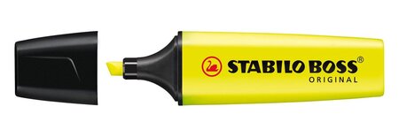 Surligneur boss original rechargeable pte biseautée 2-5 mm jaune stabilo