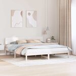 vidaXL Cadre de lit Blanc 180 x 200 cm Bois massif en pin