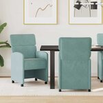 vidaXL Chaises de Salle à Manger avec Roues 2 Pièces vert mer