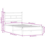 vidaXL Cadre de lit sans matelas avec tête de lit chêne fumé 100x200cm