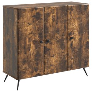 vidaXL Buffet Chêne fumé 89 x 34 5 x 80 cm Bois d'ingénierie