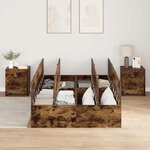 vidaXL Cadre de lit Chêne fumé 200 x 120 x 31 5 cm Bois d'ingénierie