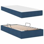 vidaXL Lit avec rangement et matelas Bleu 100 x 200 cm Polyester