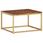 vidaXL Table basse Rouge 60x60x35 cm Pierre véritable texture marbre