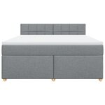 vidaXL Sommier à lattes de lit avec matelas Gris clair 180x200cm Tissu