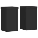vidaXL Supports pour plantes 2 Pièces noir 10x10x18 cm bois d'ingénierie