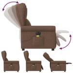 vidaXL Fauteuil inclinable de massage électrique marron tissu
