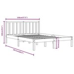 vidaXL Cadre de lit Bois de pin massif 140x190 cm