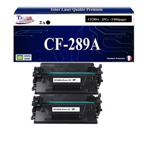 T3AZUR -2x Toners compatibles avec HPCF289A (89A) pour HP LaserJet Enterprise M528dn  M528f  E50145dn  E52645c  E52645dn