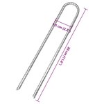 vidaXL Piquets de tente 12 Pièces en forme de U 30cm Ø7mm acier galvanisé